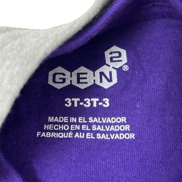 🆕 LSU Tigers 3-in-1 Toddler Layered Long /Short Sleeve Shirt Set Gray Purple 3T - Picture 5 of 7